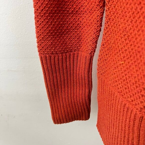 Rachel Zoe Women's Orange Crewneck Sweater with Button Detail Shoulders L - Picture 5 of 12